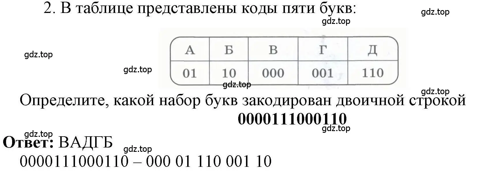 Решение номер 2 (страница 6) гдз по информатике 8 класс Босова, Босова, рабочая тетрадь 1 часть