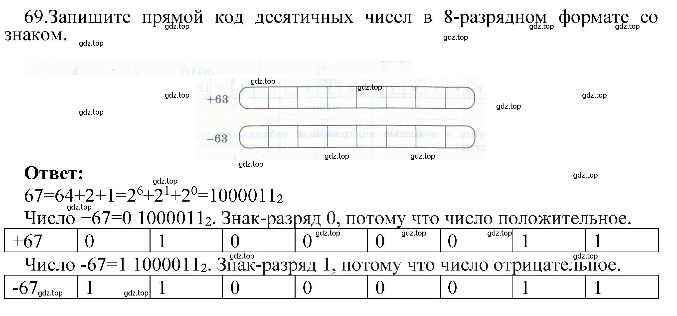 Решение номер 69 (страница 43) гдз по информатике 8 класс Босова, Босова, рабочая тетрадь 1 часть