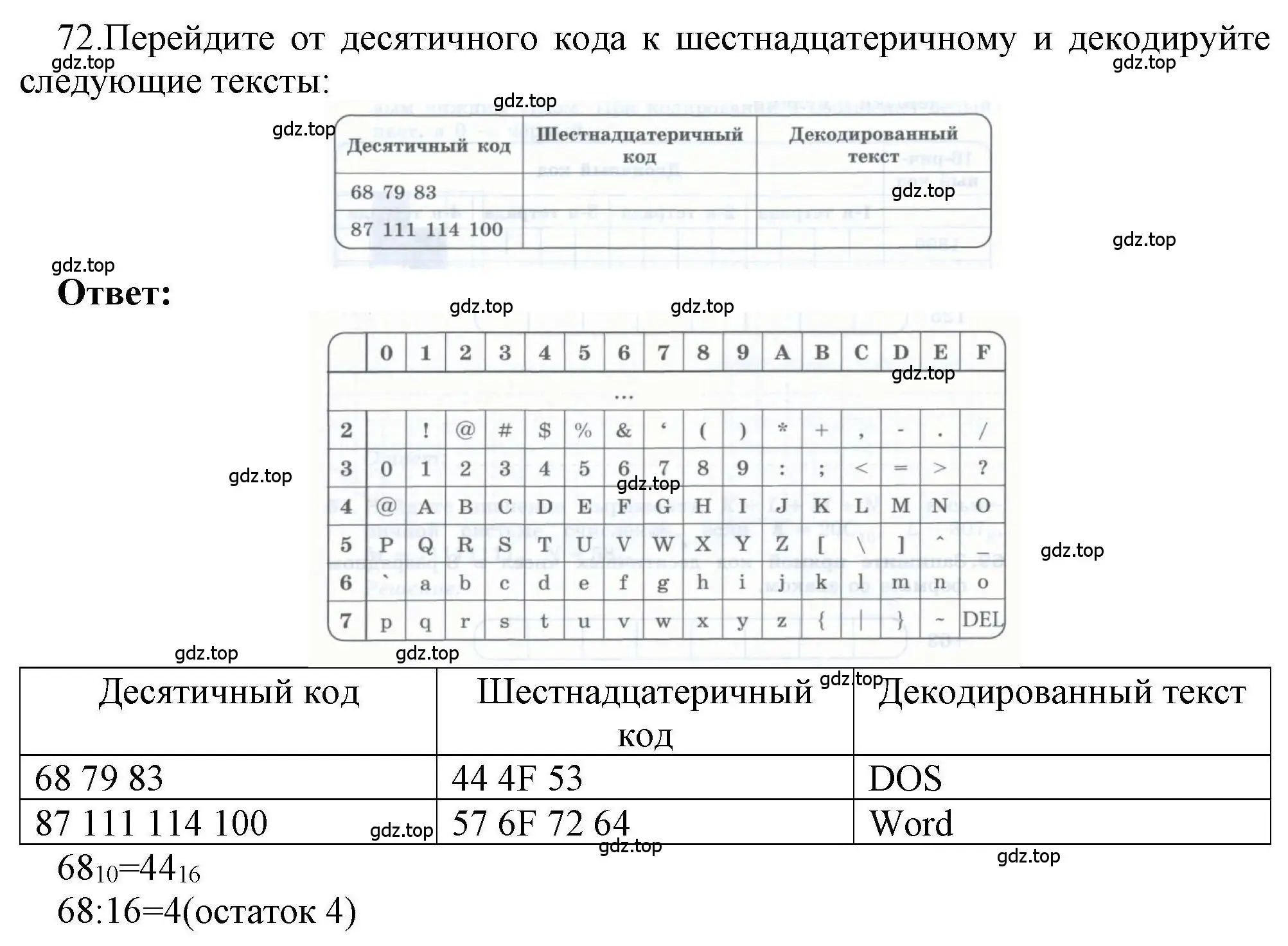 Решение номер 72 (страница 45) гдз по информатике 8 класс Босова, Босова, рабочая тетрадь 1 часть