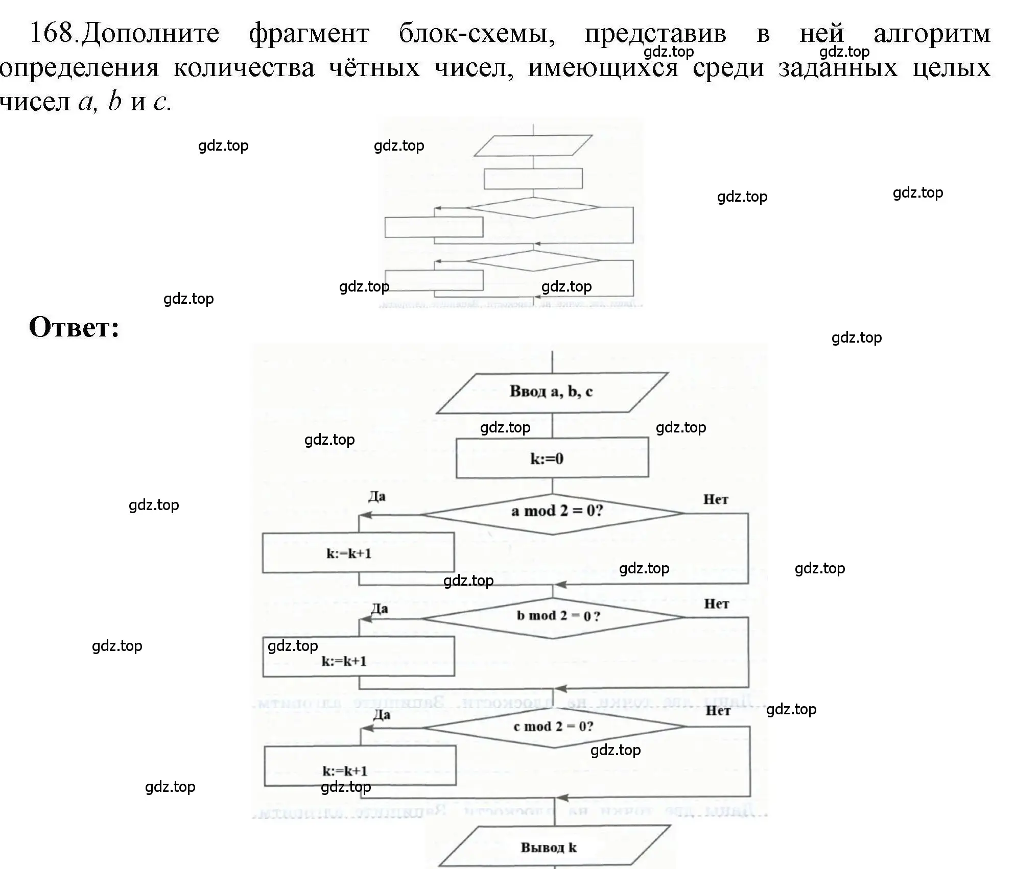 Решение номер 168 (страница 21) гдз по информатике 8 класс Босова, Босова, рабочая тетрадь 2 часть