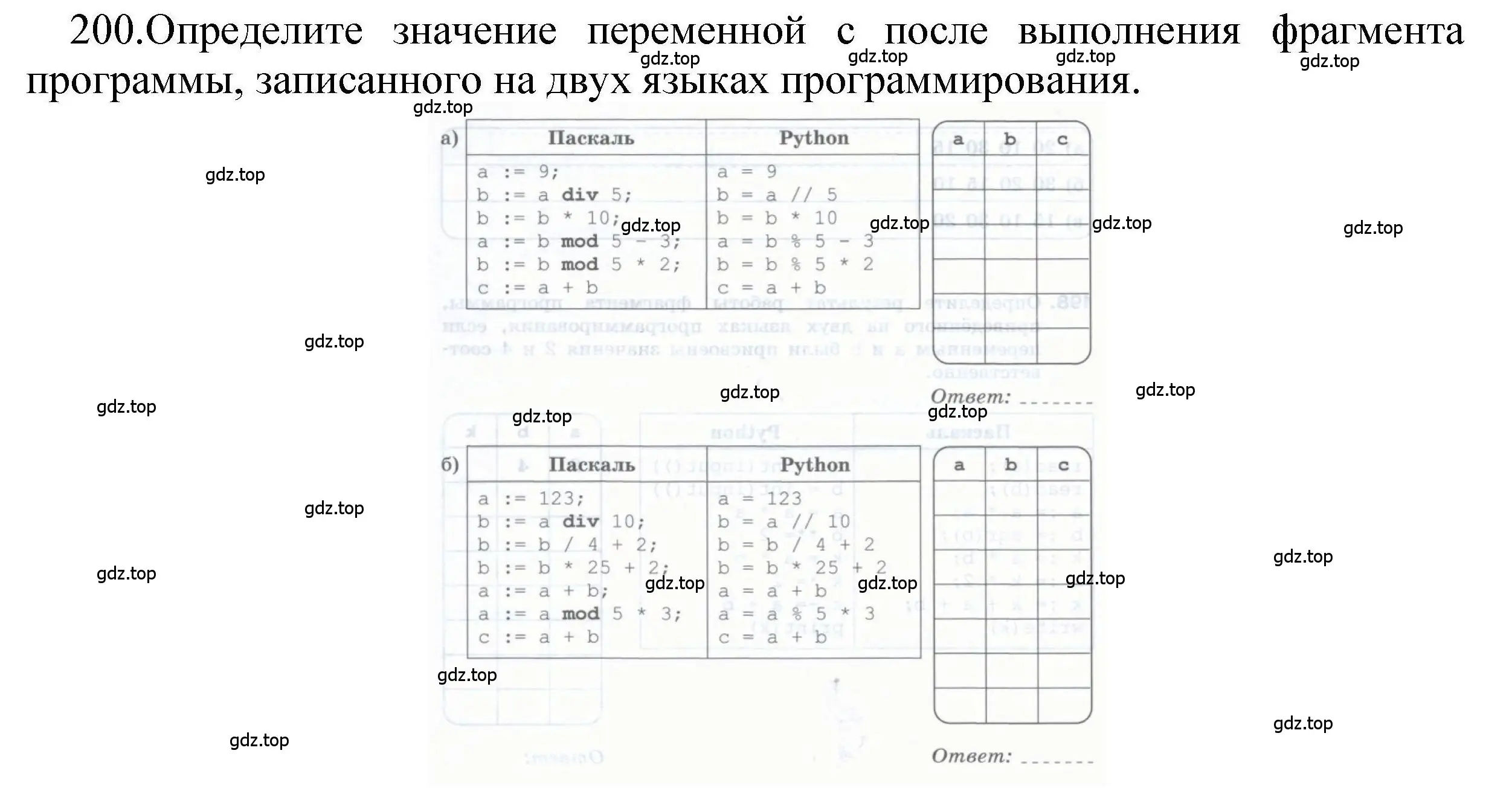 Решение номер 200 (страница 56) гдз по информатике 8 класс Босова, Босова, рабочая тетрадь 2 часть