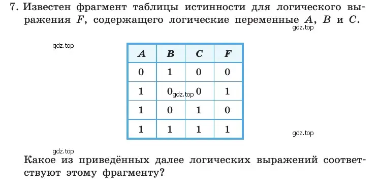 Условие номер 7 (страница 196) гдз по информатике 10 класс Босова, Босова, учебник