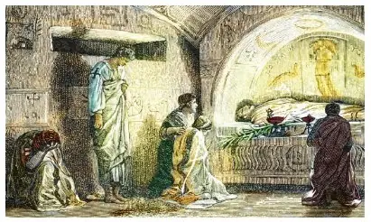 Рисунок. Первые христиане в Риме. Цветная гравюра