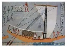 Рисунок. Корабль на Ниле. Древнеегипетская настенная роспись
