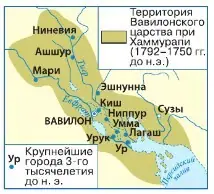 Рисунок. Вавилонское царство при царе Хаммурапи