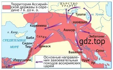 Рисунок. Ассирийская держава а VII (7-м) до н. э.