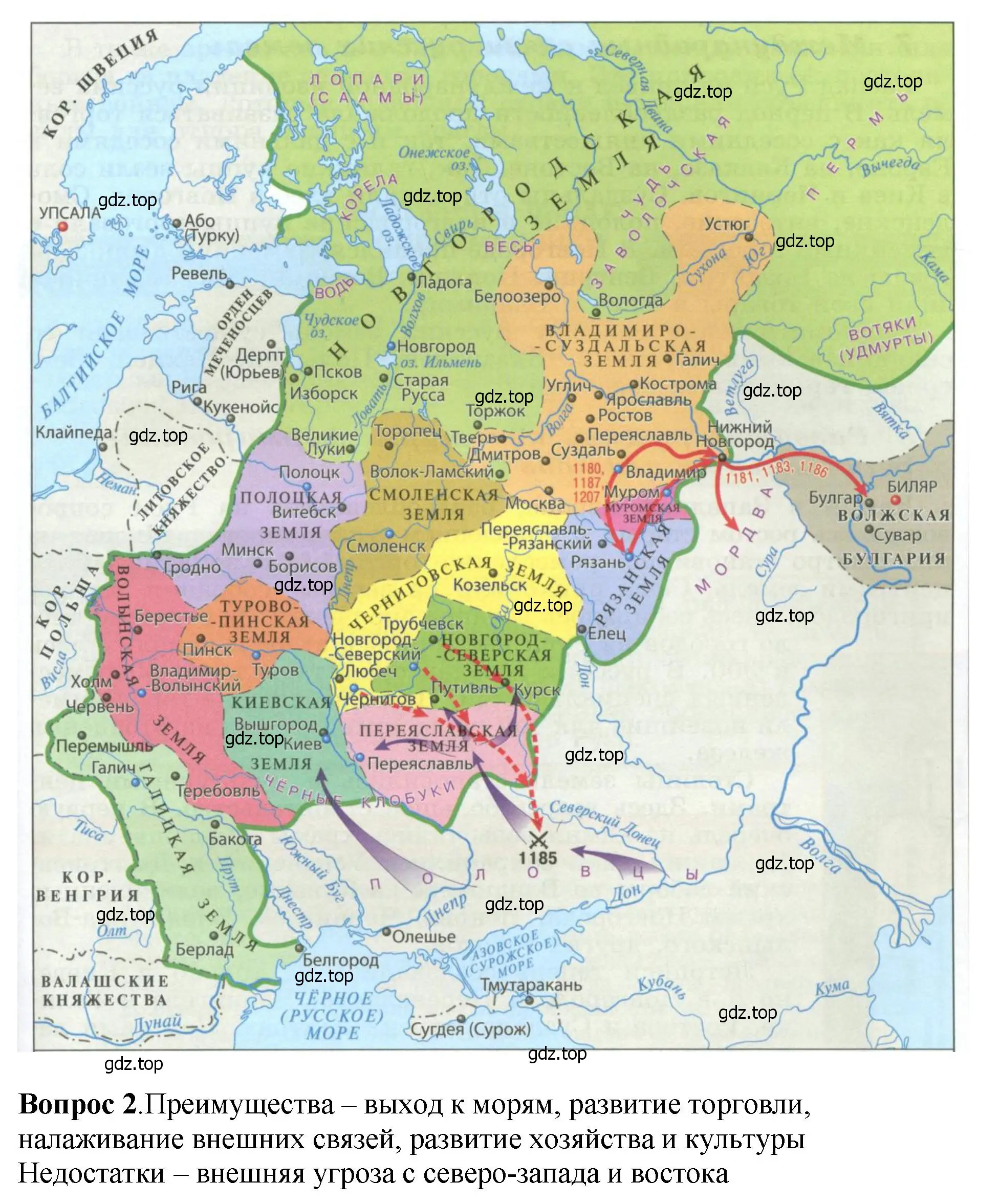 Решение номер 2 (страница 122) гдз по истории России 6 класс Арсентьев, Данилов, учебник 1 часть