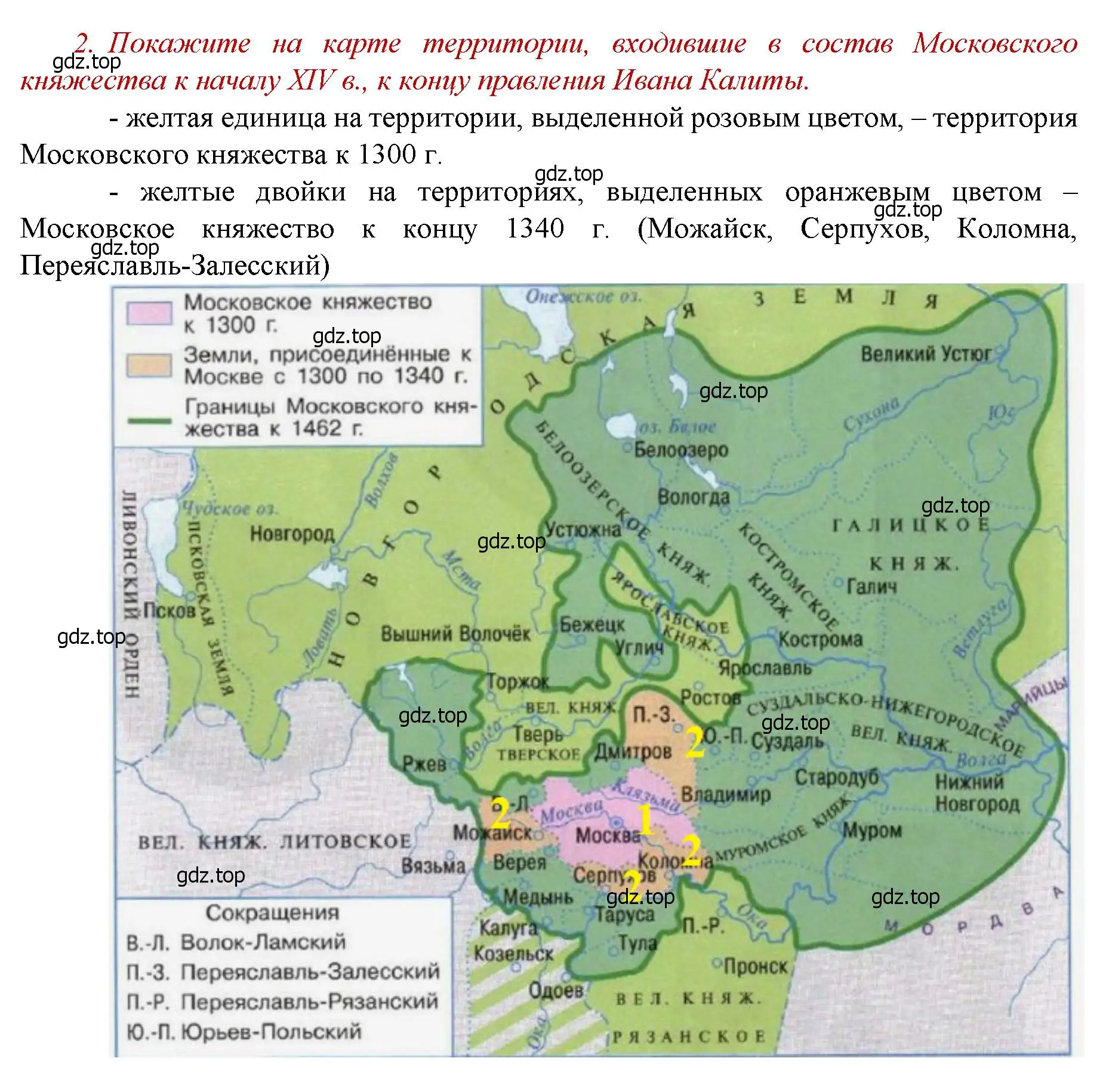 Решение номер 2 (страница 39) гдз по истории России 6 класс Арсентьев, Данилов, учебник 2 часть