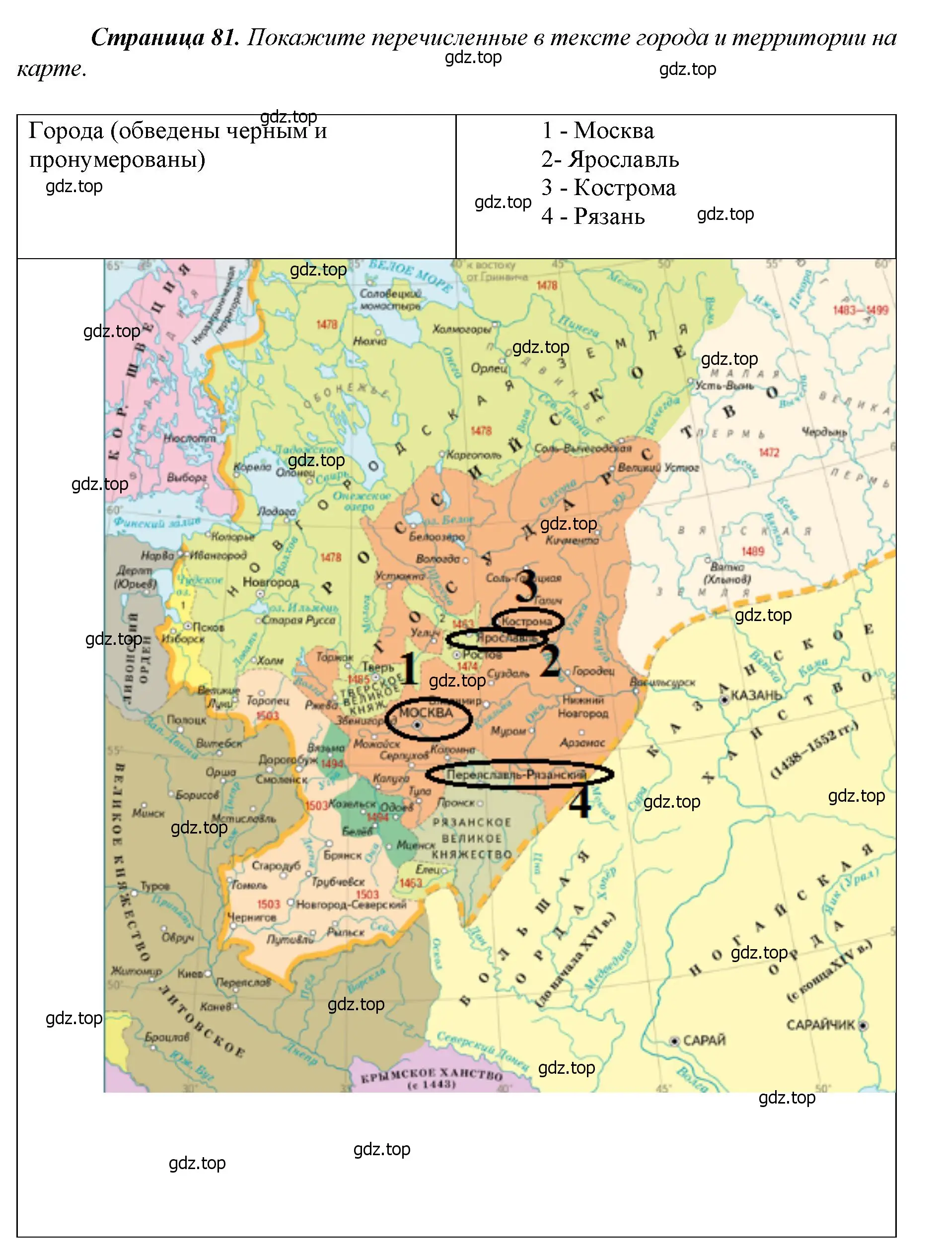 Решение  ?(2) (страница 81) гдз по истории России 6 класс Арсентьев, Данилов, учебник 2 часть