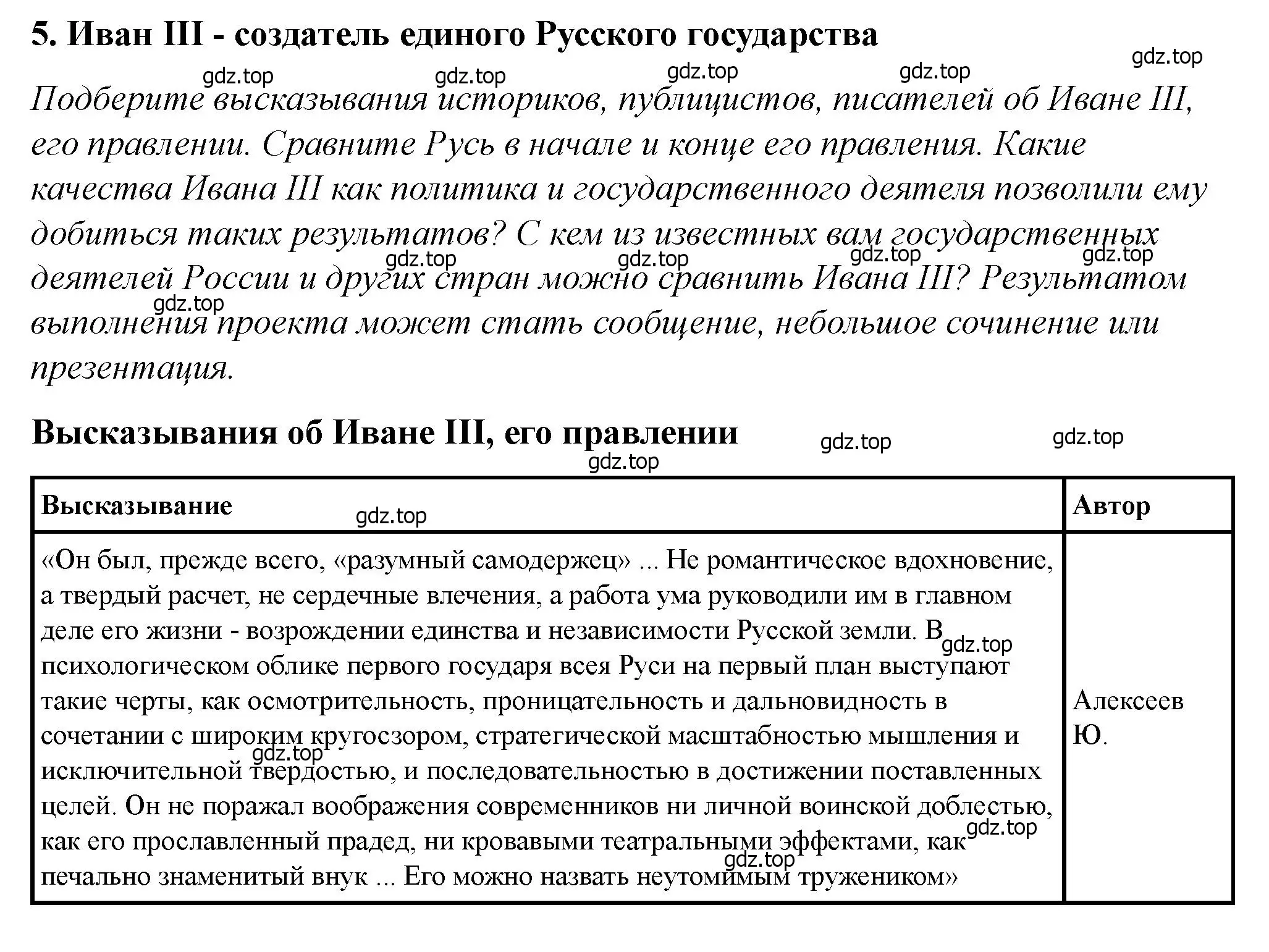 Решение 2.  5 (страница 121) гдз по истории России 6 класс Арсентьев, Данилов, учебник 2 часть