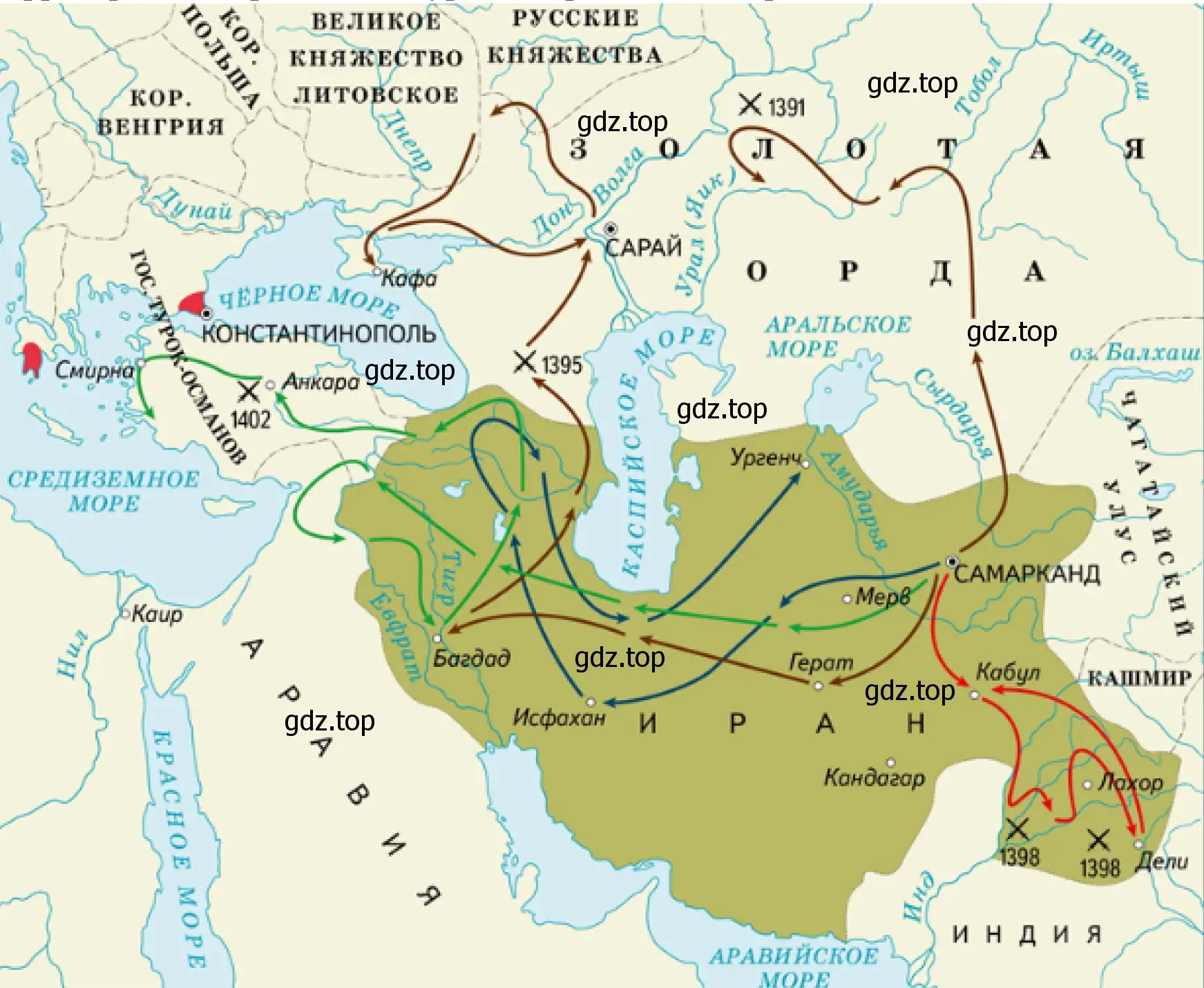 Территории, покоренные Тимуромx