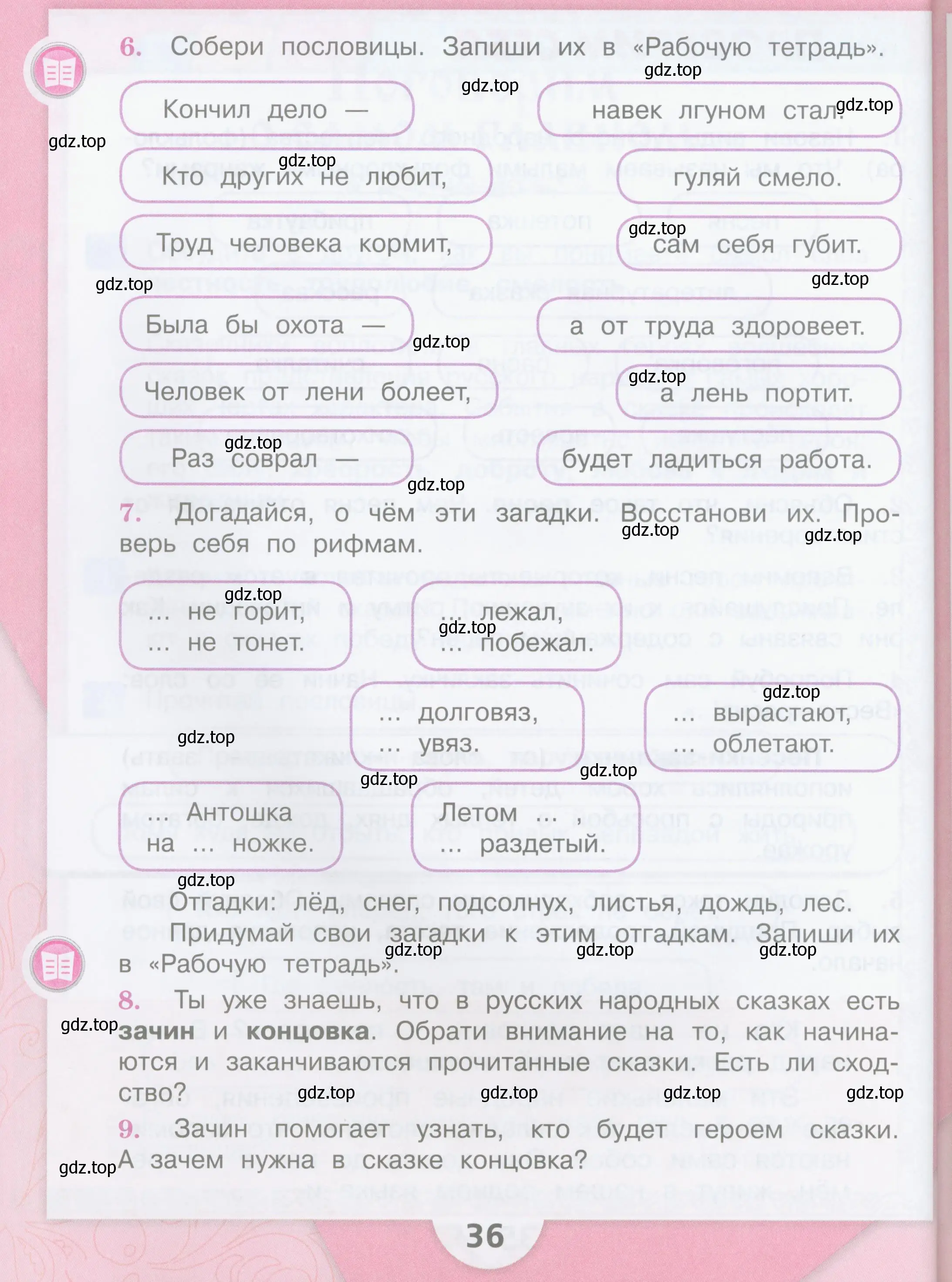 Условие  36 (страница 36) гдз по литературе 3 класс Климанова, Горецкий, учебник 1 часть