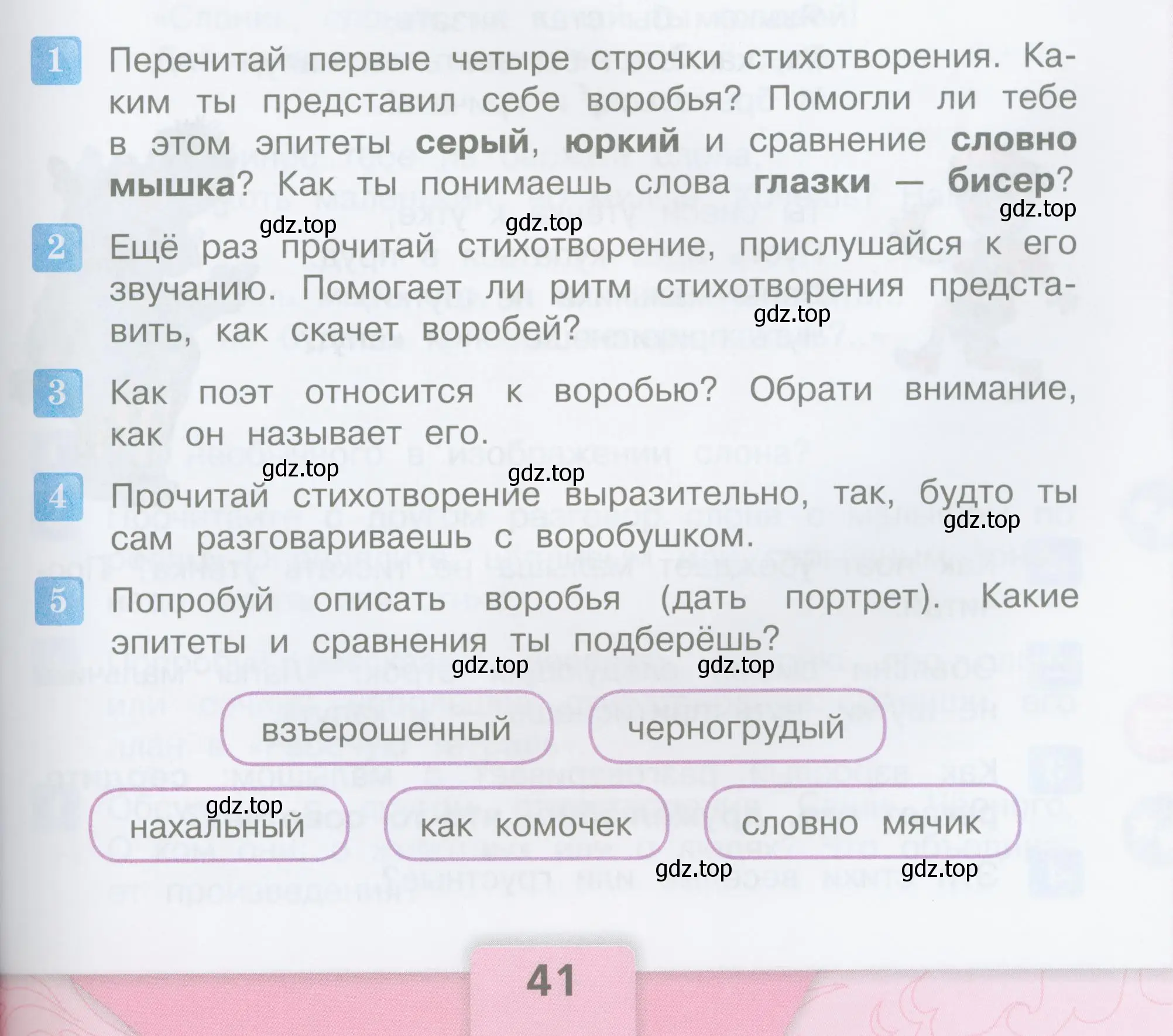 Условие  41 (страница 41) гдз по литературе 3 класс Климанова, Горецкий, учебник 2 часть