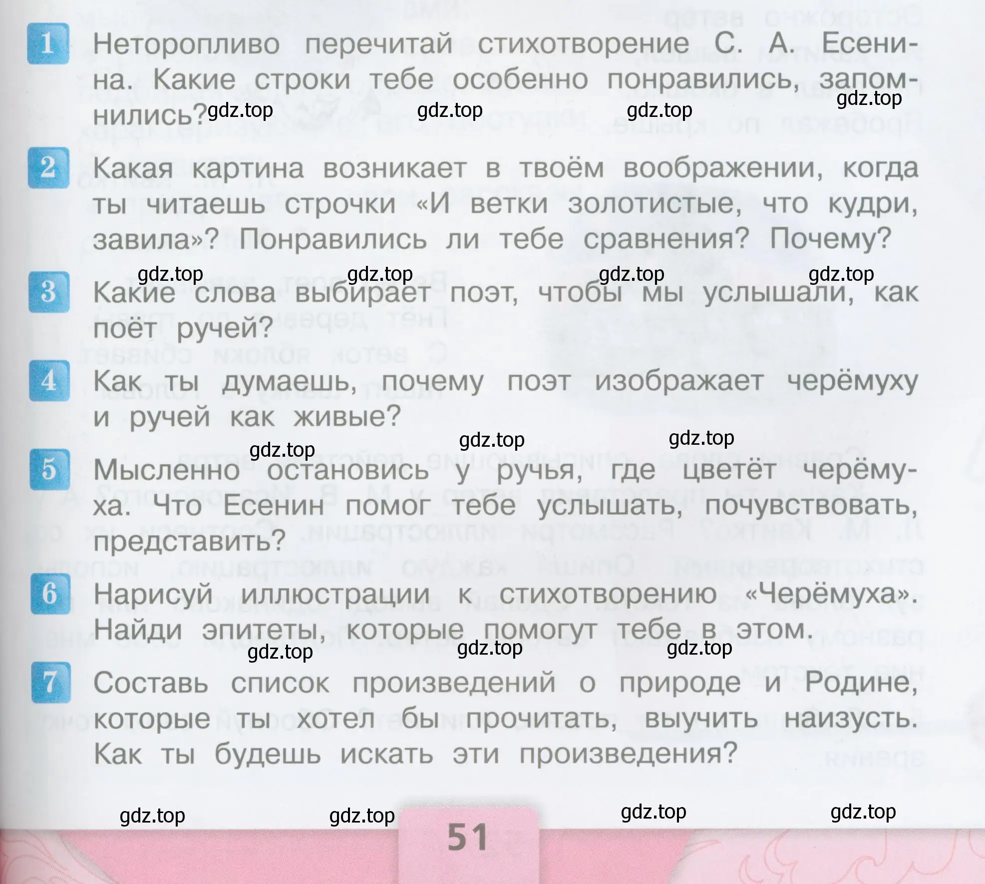 Условие  51 (страница 51) гдз по литературе 3 класс Климанова, Горецкий, учебник 2 часть