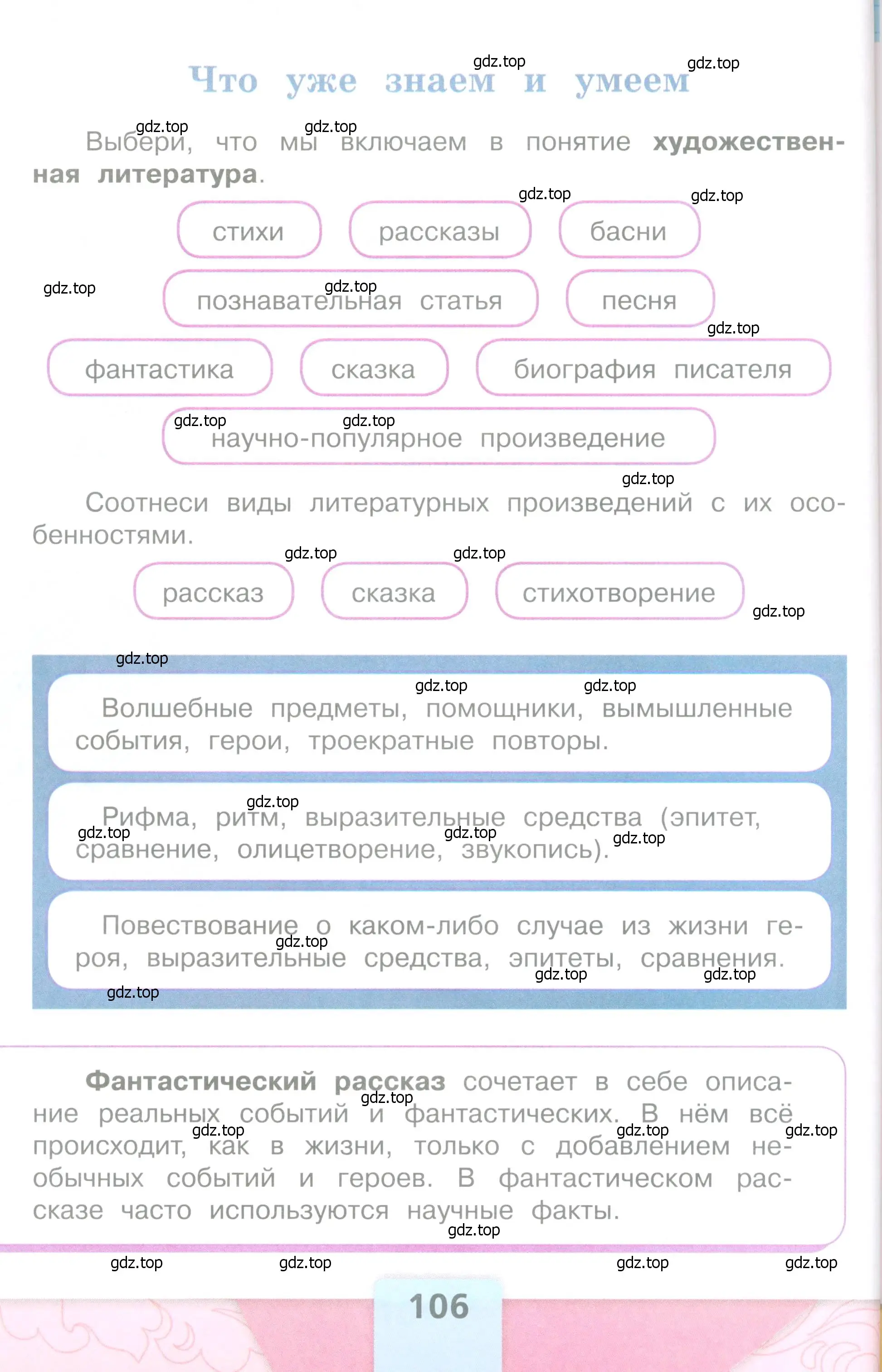 Условие  106 (страница 106) гдз по литературе 4 класс Климанова, Горецкий, учебник 2 часть