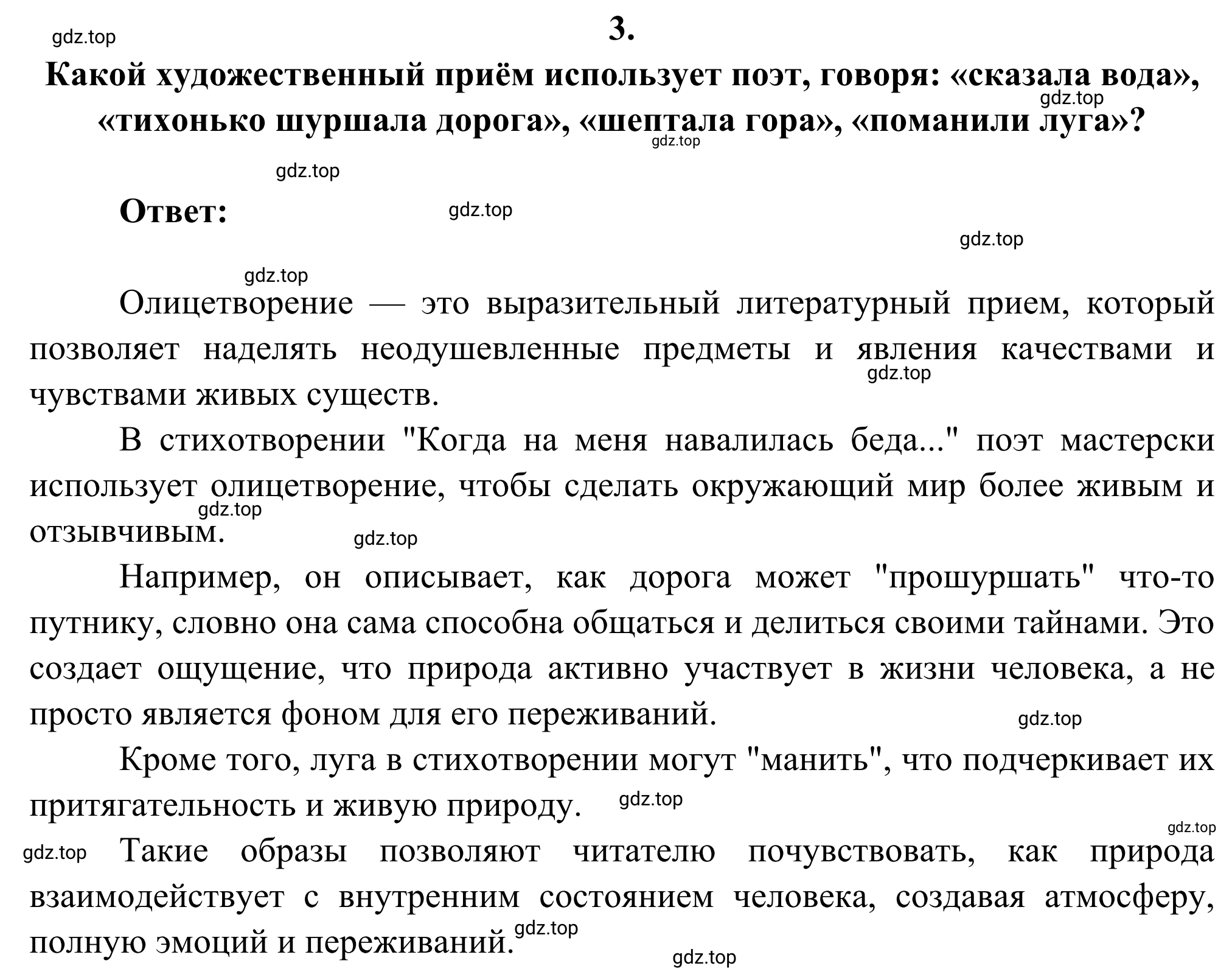 Решение номер 3 (страница 216) гдз по литературе 6 класс Полухина, Коровина, учебник 2 часть