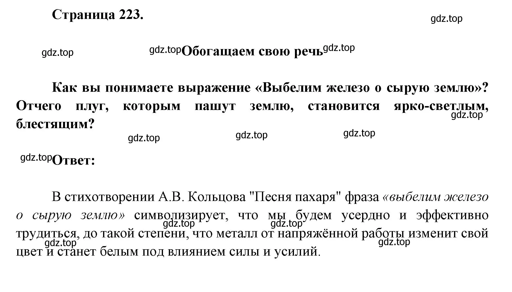 Решение  Обогащаем свою речь (страница 223) гдз по литературе 6 класс Полухина, Коровина, учебник