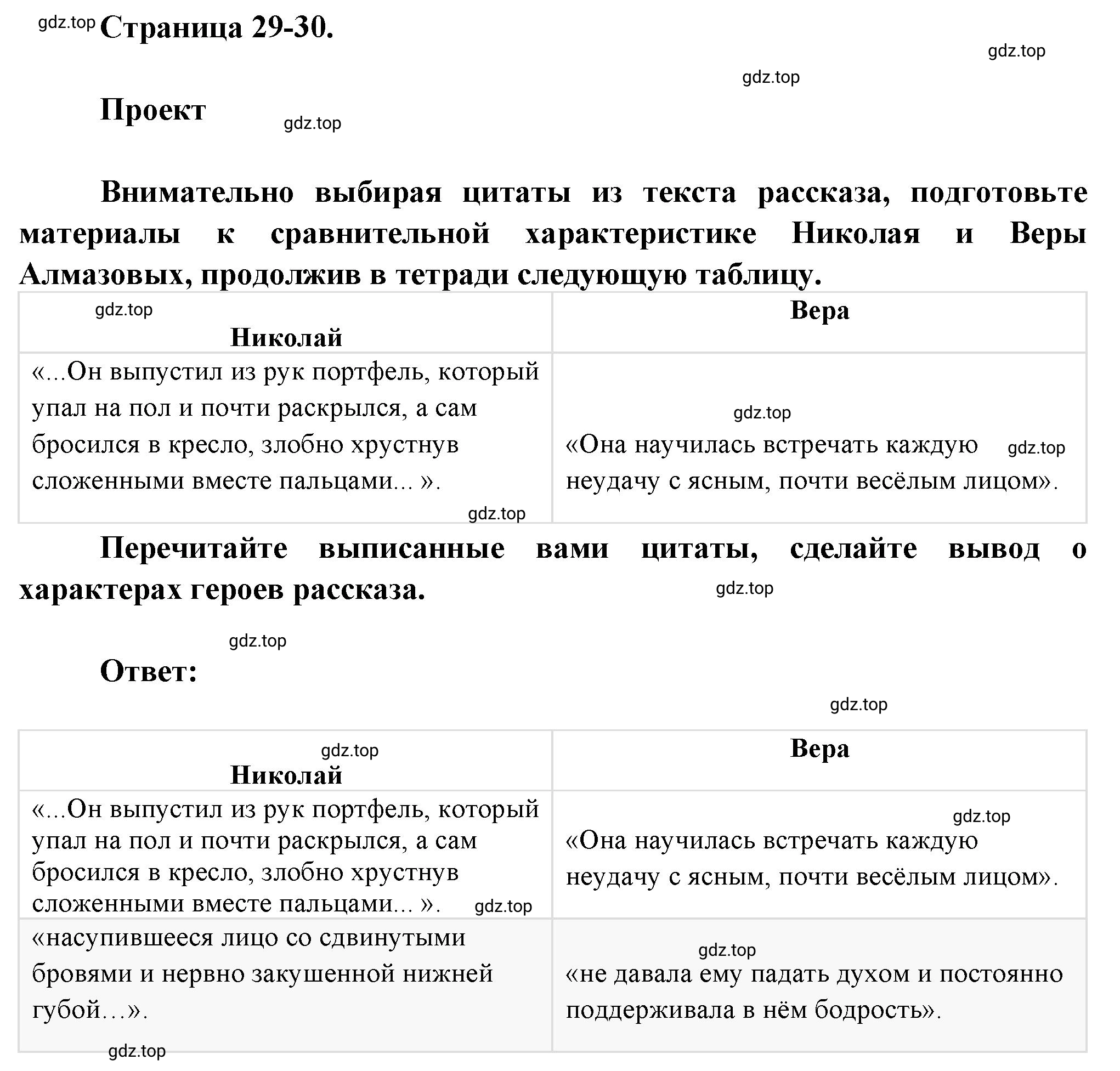 Решение Проект (страница 29) гдз по литературе 7 класс Коровина, Журавлев, учебник 2 часть