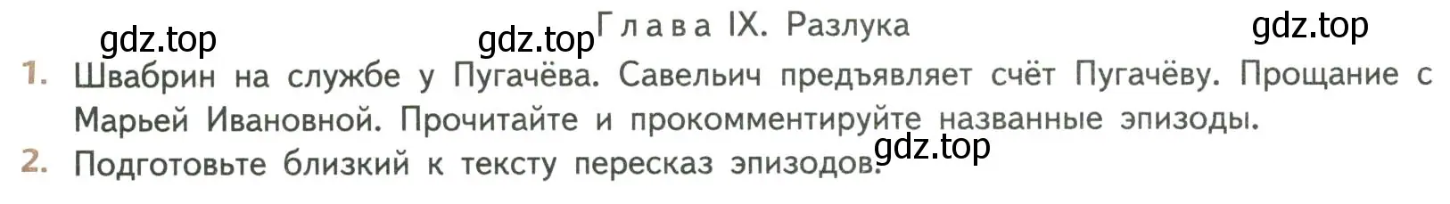 Условие  Глава IX. Разлука (страница 190) гдз по литературе 8 класс Коровина, Журавлев, учебник 1 часть