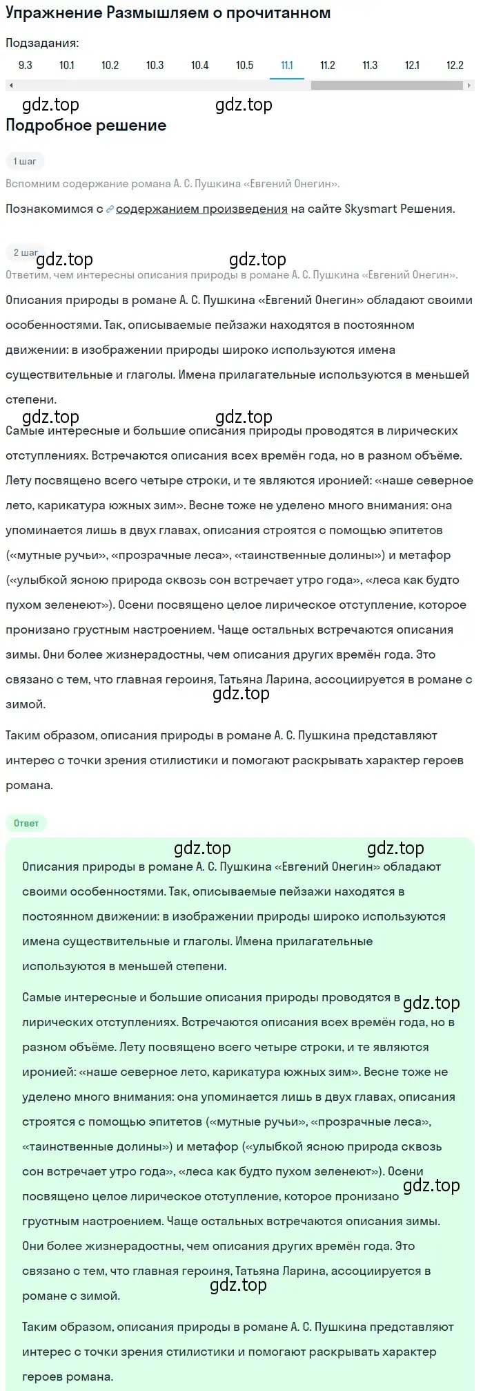 Решение номер 11 (страница 379) гдз по литературе 9 класс Коровина, Журавлев, учебник 1 часть