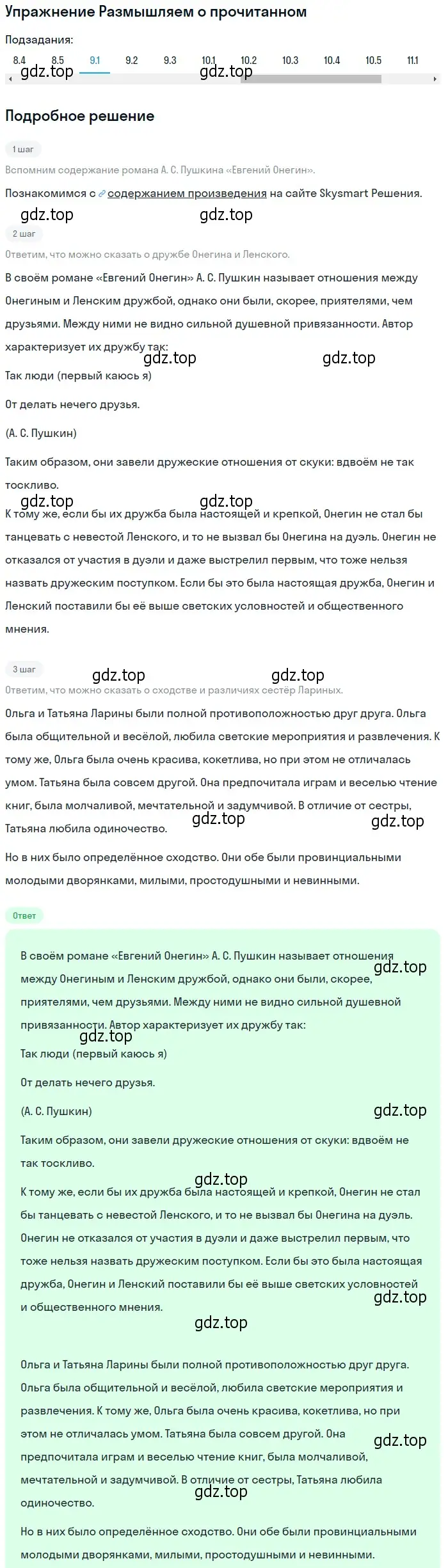 Решение номер 9 (страница 379) гдз по литературе 9 класс Коровина, Журавлев, учебник 1 часть