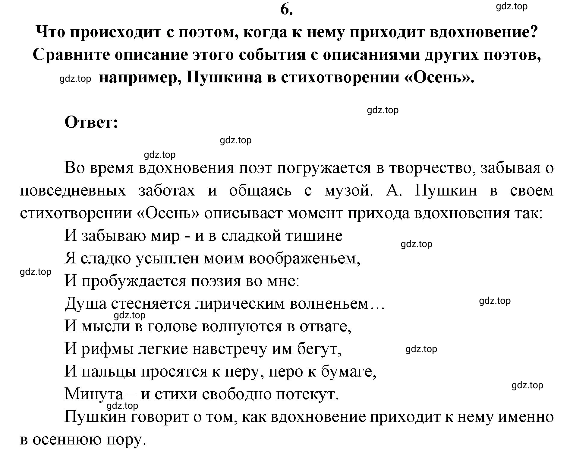 Решение 2. номер 6 (страница 397) гдз по литературе 9 класс Коровина, Журавлев, учебник 1 часть