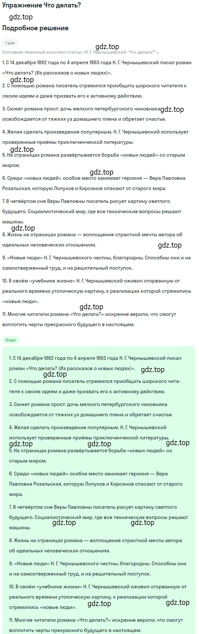 Решение  Что делать? (страница 273) гдз по литературе 10 класс Курдюмова, Колокольцев, учебник