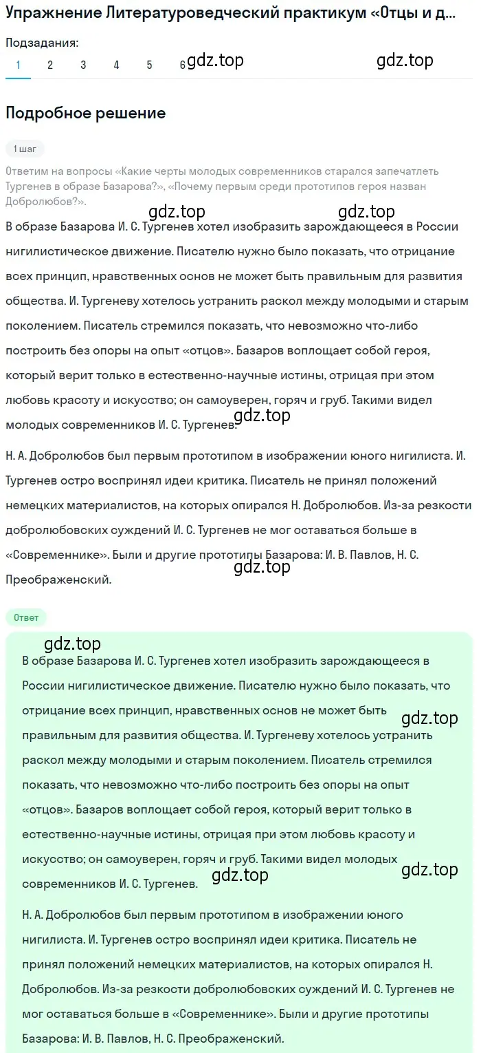 Решение  Литературоведческий практикум «Отцы и дети» (страница 101) гдз по литературе 10 класс Лебедев, учебник 1 часть