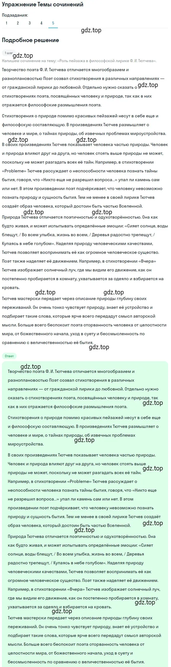 Решение номер 5 (страница 82) гдз по литературе 10 класс Зинин, Сахаров, учебник 1 часть