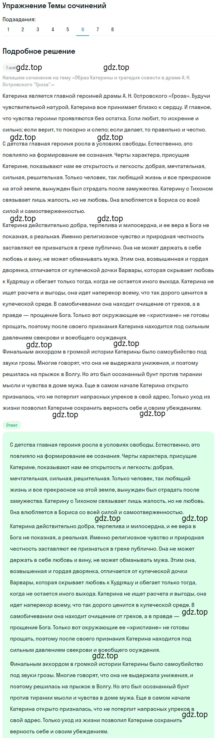 Решение номер 6 (страница 118) гдз по литературе 10 класс Зинин, Сахаров, учебник 1 часть