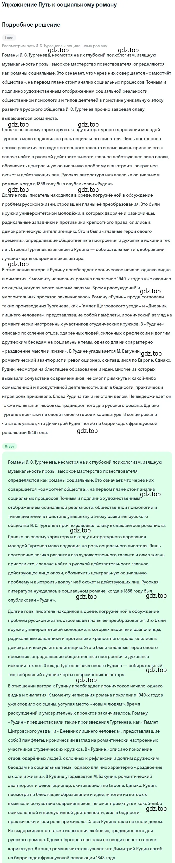 Решение  Путь к социальному роману (страница 172) гдз по литературе 10 класс Зинин, Сахаров, учебник 1 часть