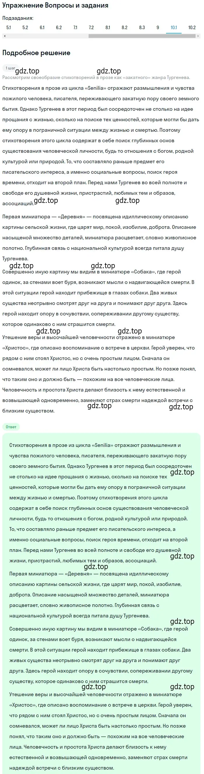 Решение номер 10 (страница 203) гдз по литературе 10 класс Зинин, Сахаров, учебник 1 часть