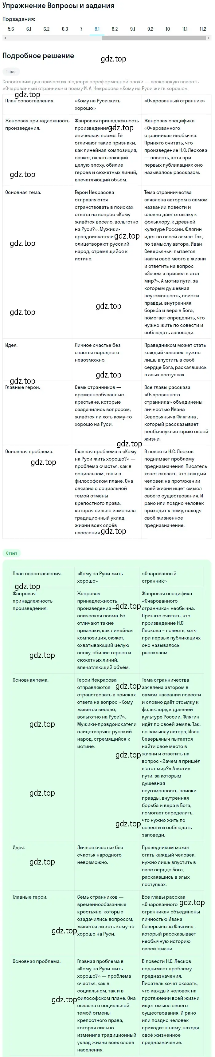 Решение номер 8 (страница 74) гдз по литературе 10 класс Зинин, Сахаров, учебник 2 часть