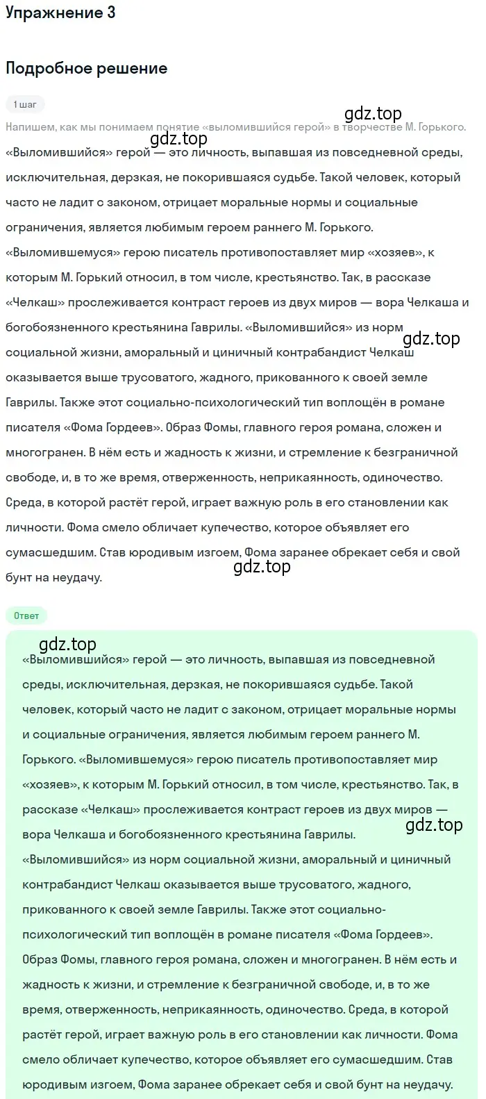 Решение номер 3 (страница 58) гдз по литературе 11 класс Коровин, Вершинина, учебник 1 часть