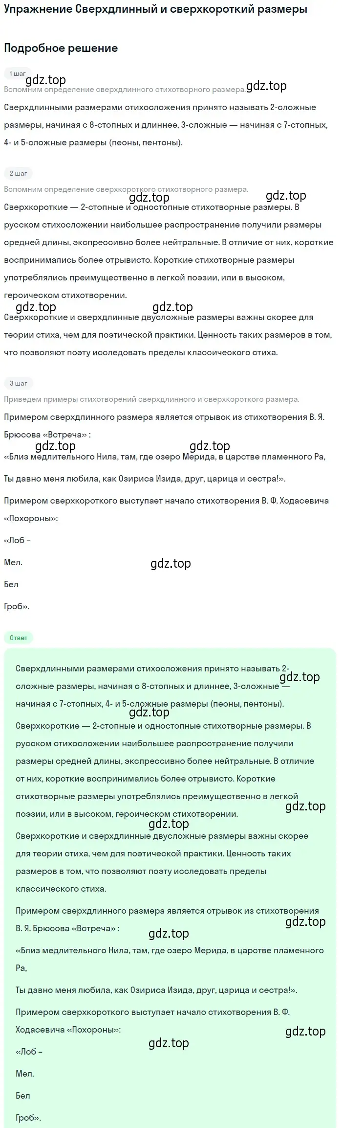 Решение  Сверхдлинный и сверхкороткий размеры (страница 149) гдз по литературе 11 класс Коровин, Вершинина, учебник 1 часть