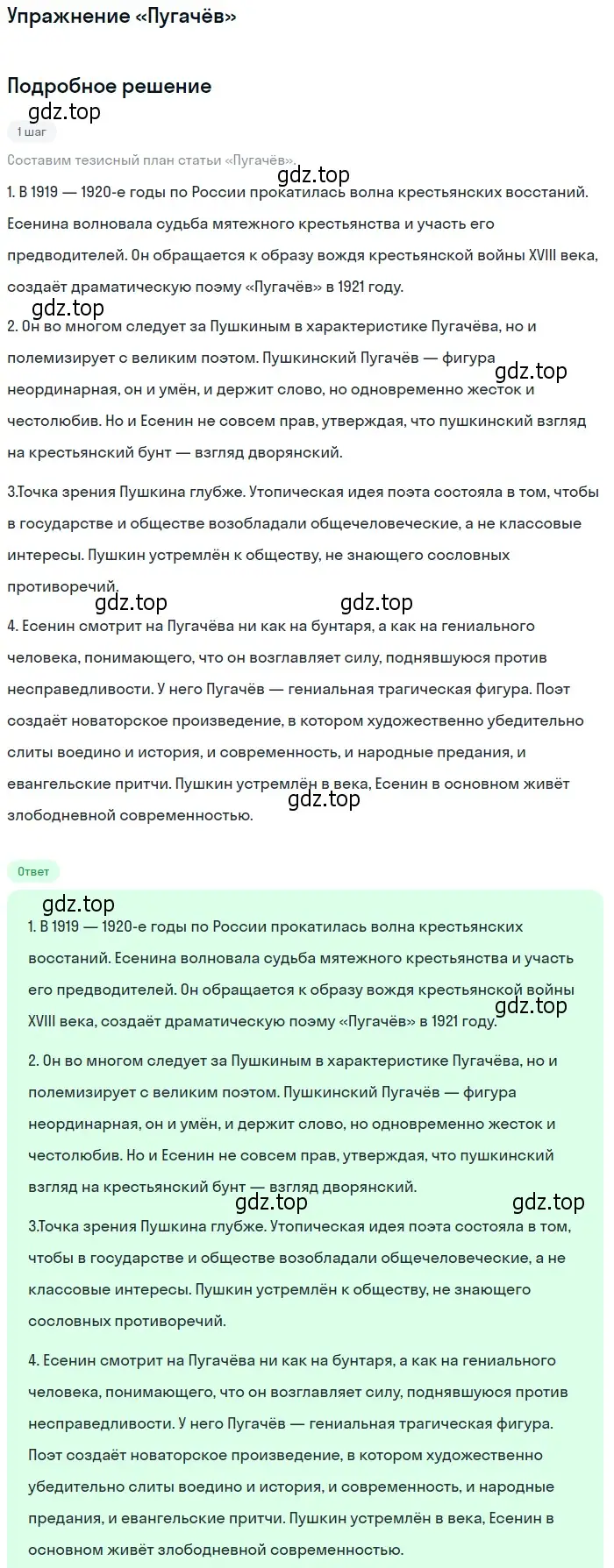 Решение  «Пугачёв» (страница 339) гдз по литературе 11 класс Коровин, Вершинина, учебник 1 часть