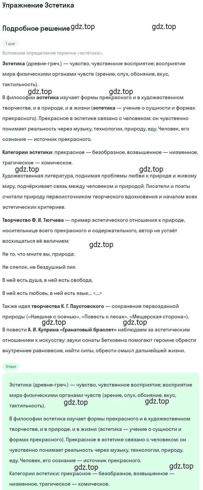 Решение  Эстетика (страница 102) гдз по литературе 11 класс Коровин, Вершинина, учебник 2 часть