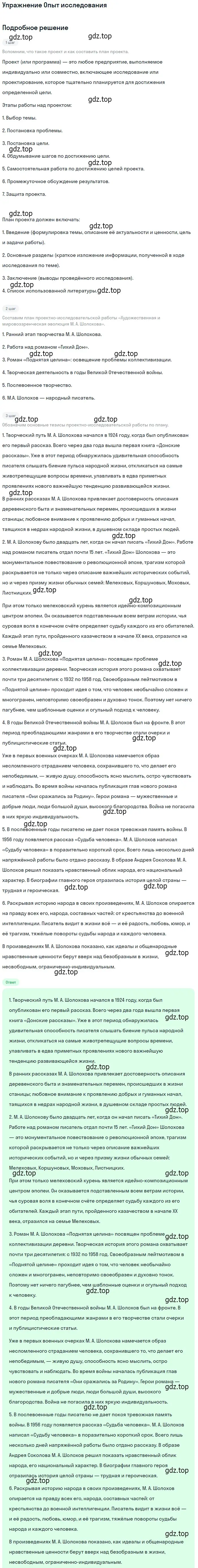 Решение  Опыт исследования (страница 104) гдз по литературе 11 класс Коровин, Вершинина, учебник 2 часть