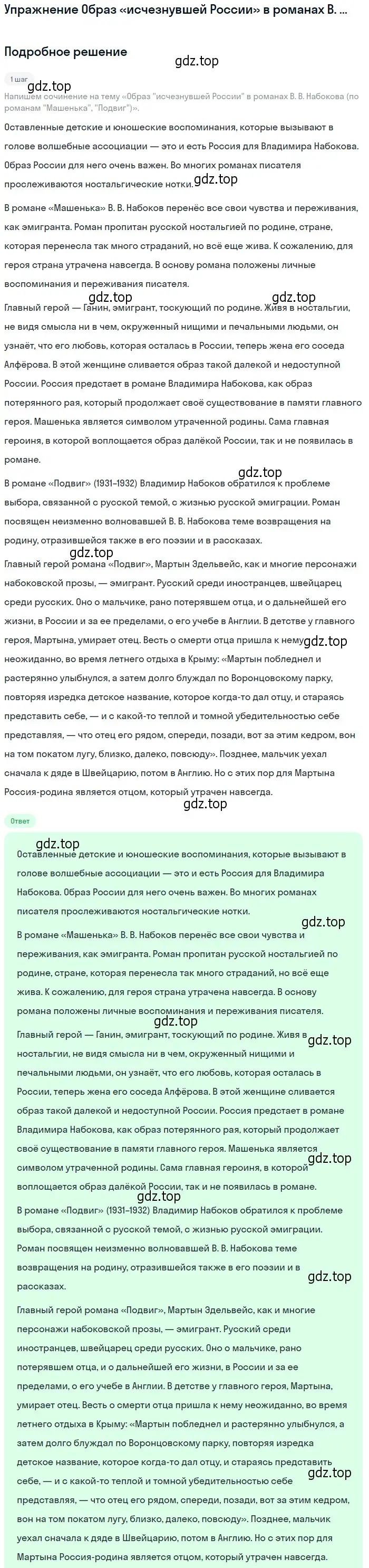 Решение  Образ «исчезнувшей России» в романах В. Набокова... (страница 206) гдз по литературе 11 класс Коровин, Вершинина, учебник 2 часть