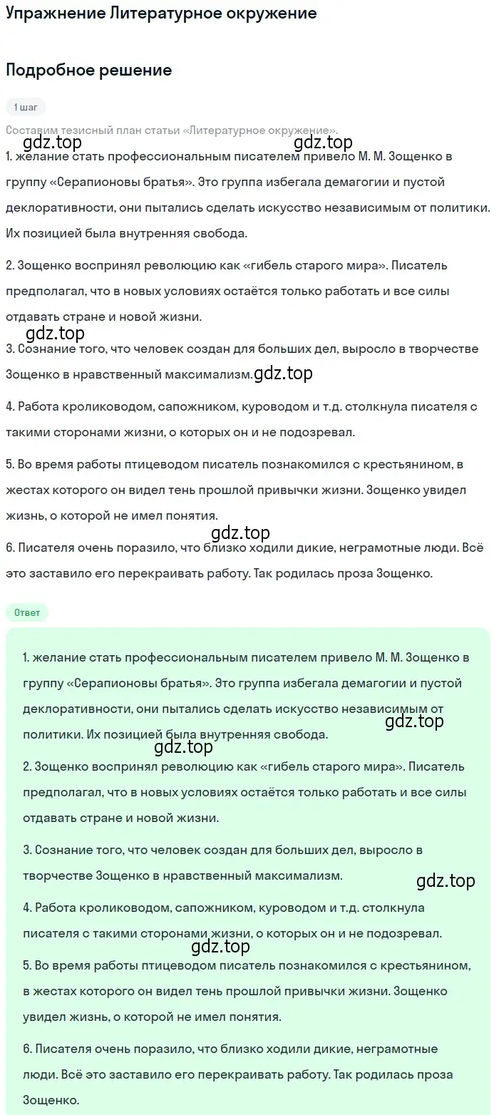 Решение  Литературное окружение (страница 389) гдз по литературе 11 класс Михайлов, Шайтанов, учебник 1 часть