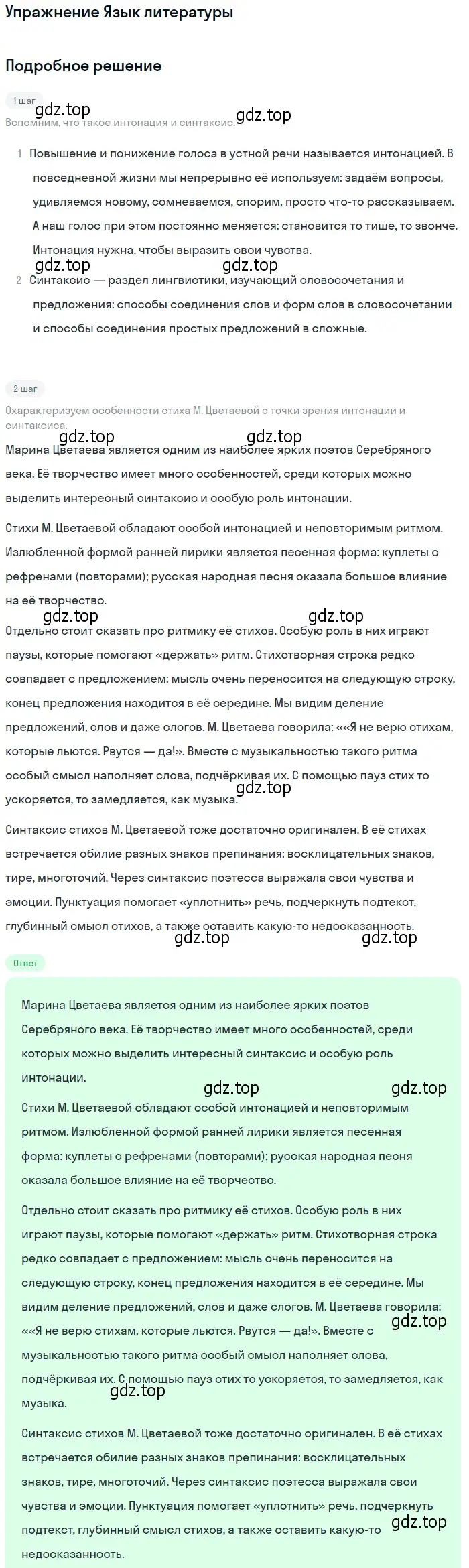 Решение  Язык литературы (страница 78) гдз по литературе 11 класс Михайлов, Шайтанов, учебник 2 часть