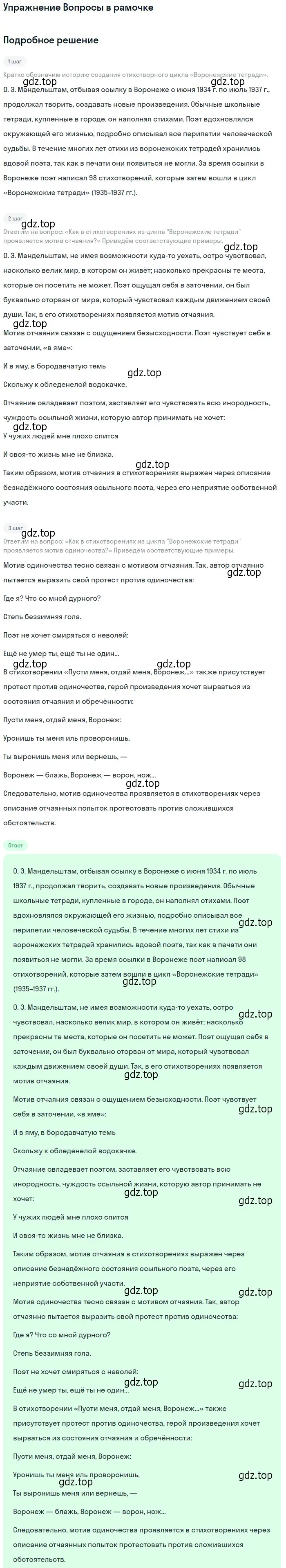 Решение  Вопросы в рамочке (страница 94) гдз по литературе 11 класс Михайлов, Шайтанов, учебник 2 часть