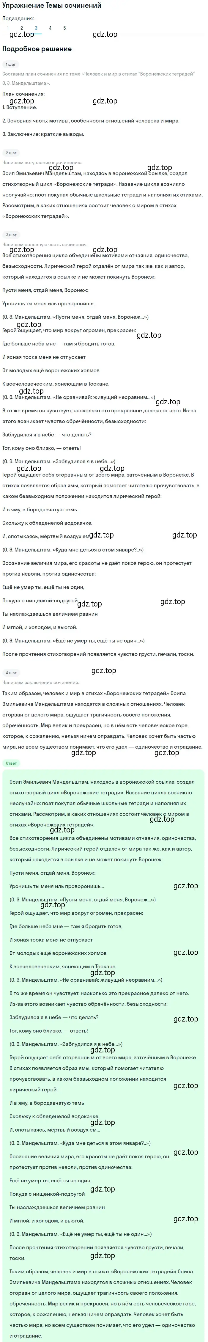 Решение номер 3 (страница 96) гдз по литературе 11 класс Михайлов, Шайтанов, учебник 2 часть