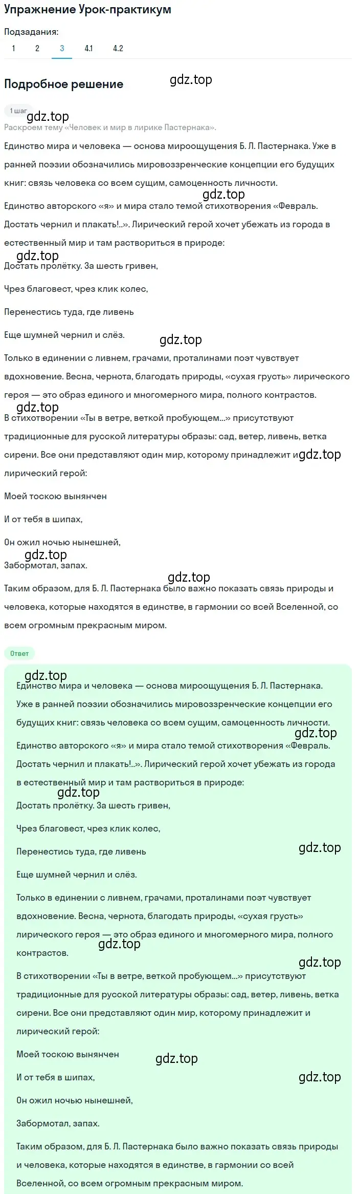 Решение номер 3 (страница 152) гдз по литературе 11 класс Михайлов, Шайтанов, учебник 2 часть