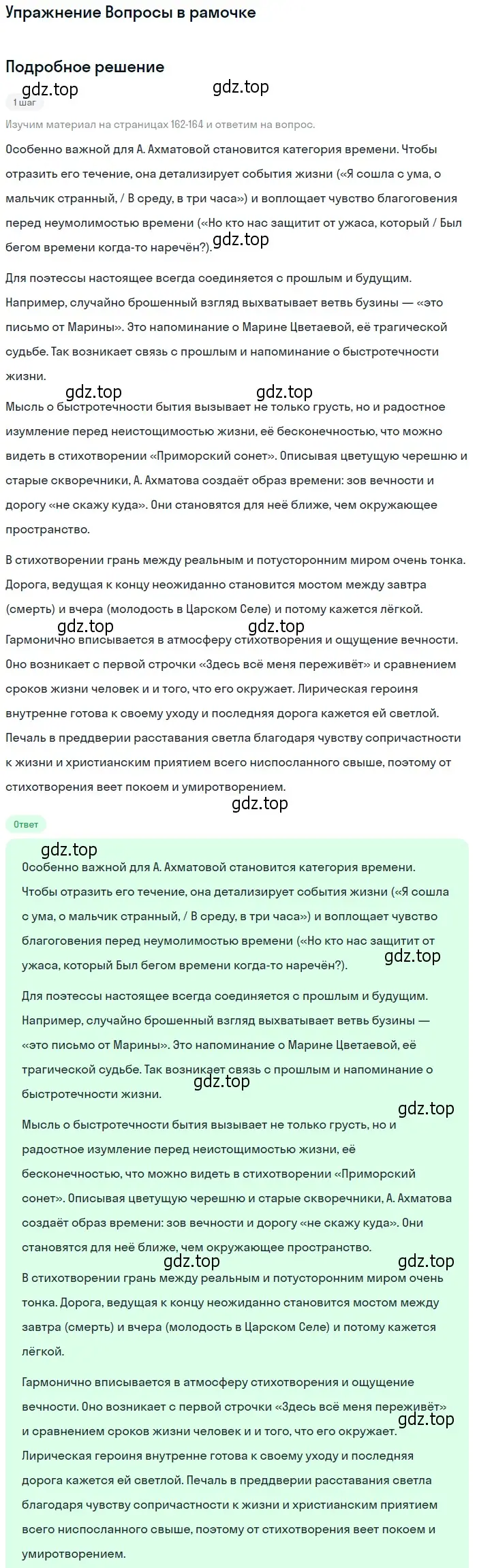 Решение  Вопросы в рамочке (страница 163) гдз по литературе 11 класс Михайлов, Шайтанов, учебник 2 часть