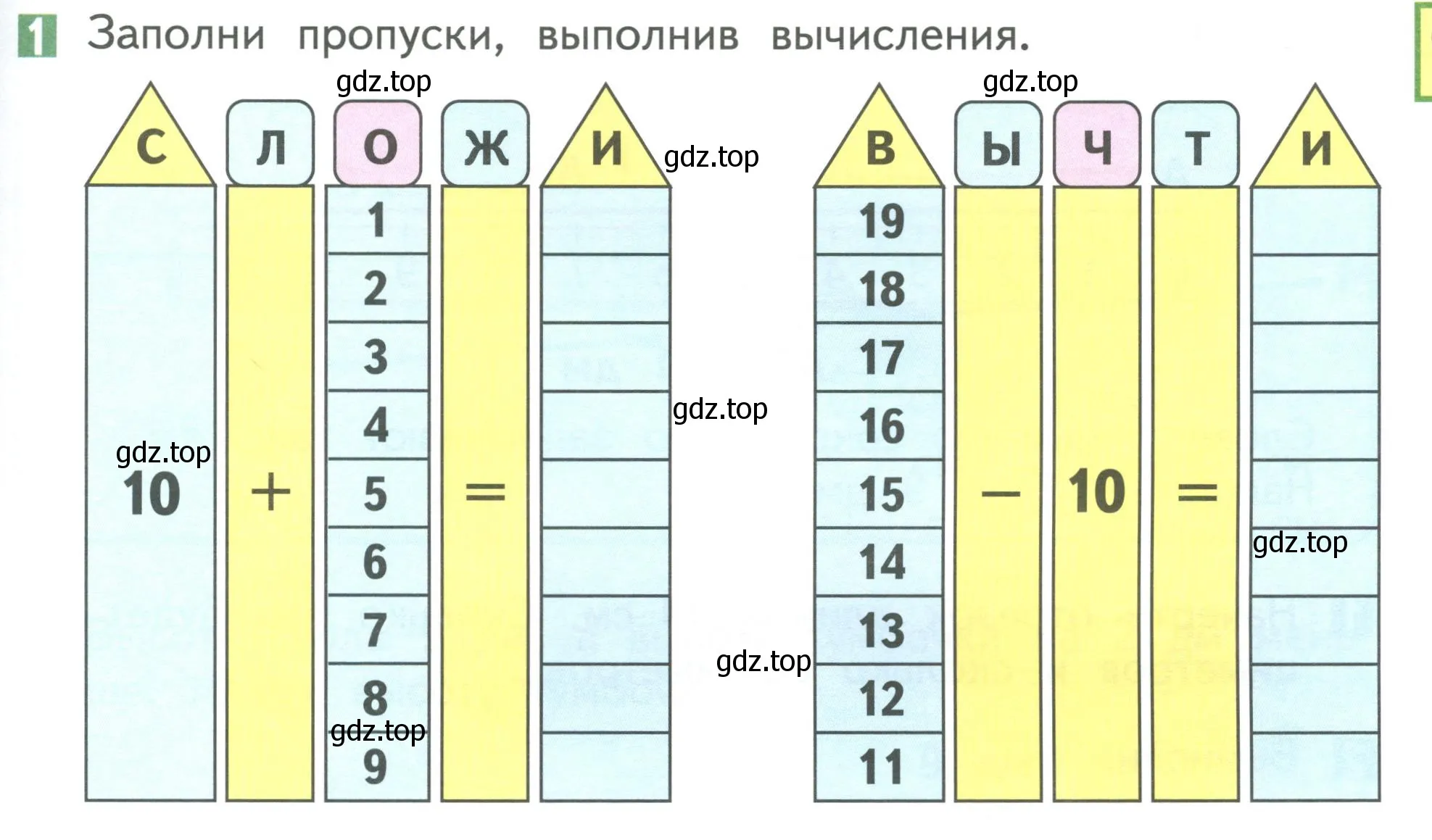 Условие номер 1 (страница 59) гдз по математике 1 класс Дорофеев, Миракова, учебник 2 часть