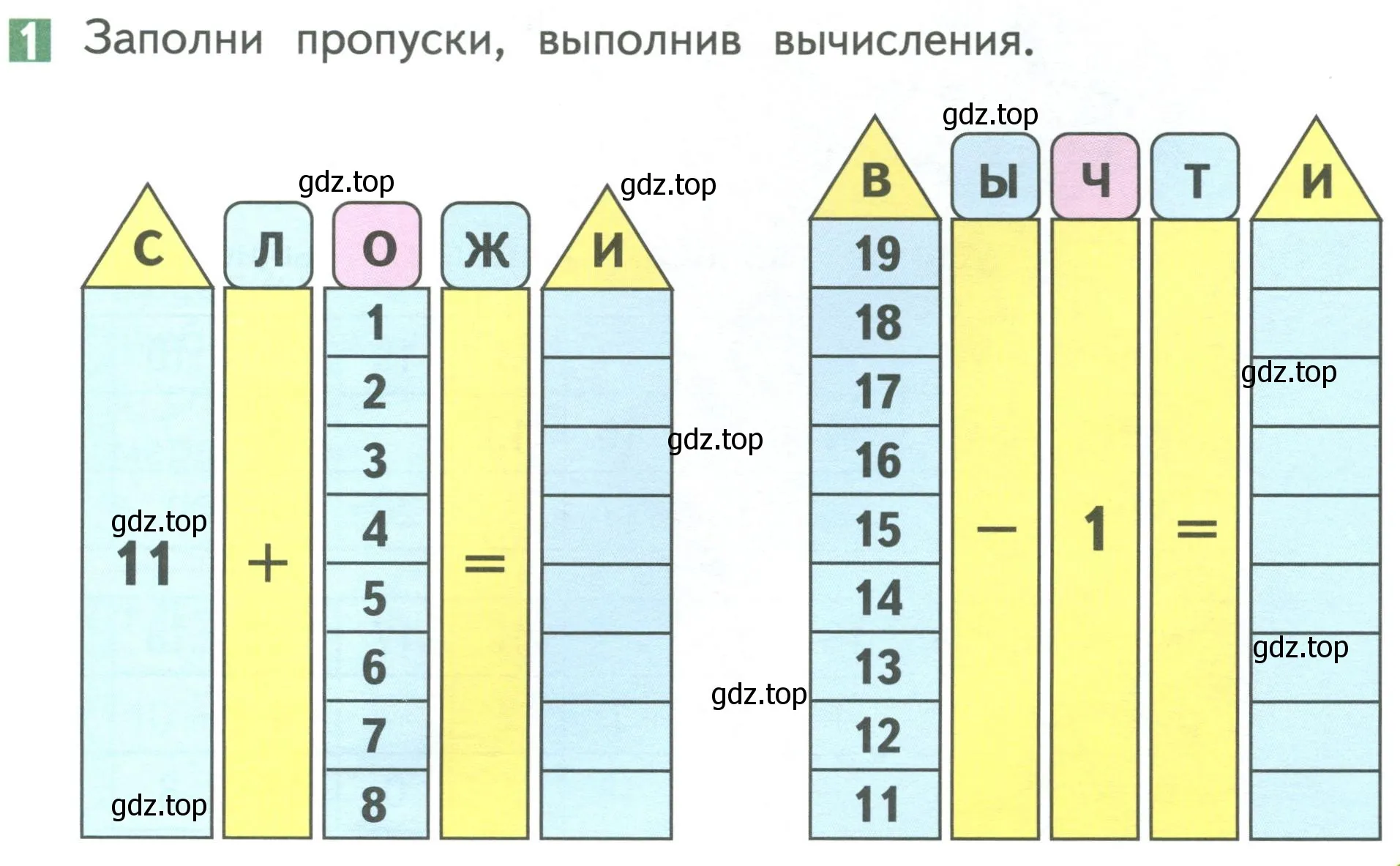 Условие номер 1 (страница 65) гдз по математике 1 класс Дорофеев, Миракова, учебник 2 часть