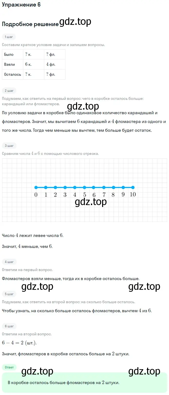 Решение номер 6 (страница 32) гдз по математике 1 класс Дорофеев, Миракова, учебник 2 часть