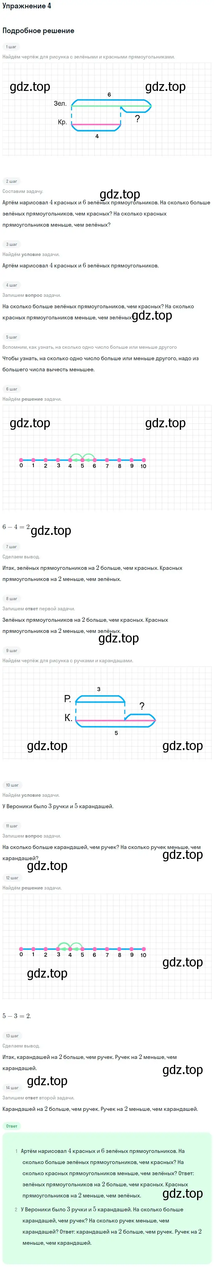 Решение номер 4 (страница 5) гдз по математике 1 класс Дорофеев, Миракова, учебник 2 часть