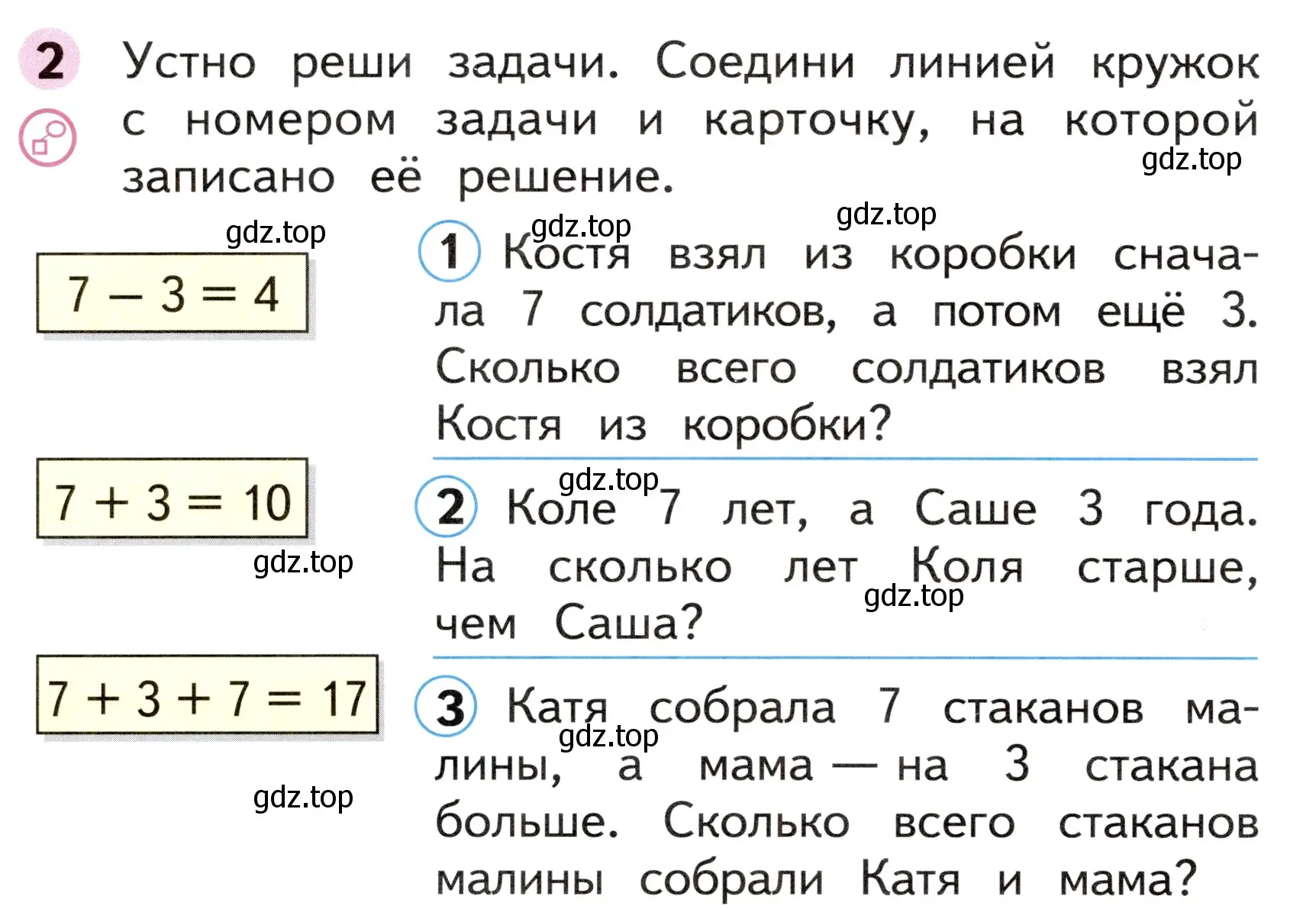 Условие номер 2 (страница 36) гдз по математике 1 класс Моро, Волкова, рабочая тетрадь 2 часть